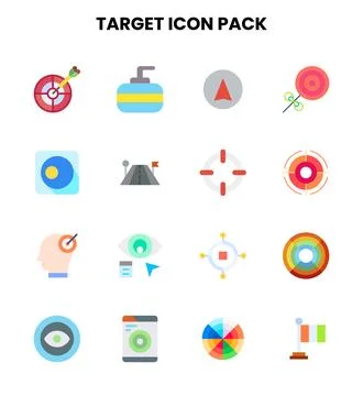 Target Flat Scalable Icons Pack Illustrazione stock