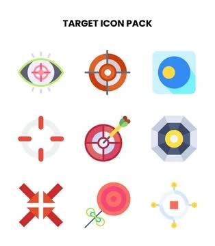 Target Flat Set Icons Pack Stock Illustration
