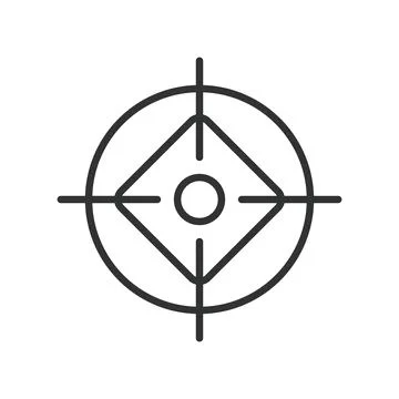 Target focus aim goal icon in line design. target focus aim goal strategy Illustration