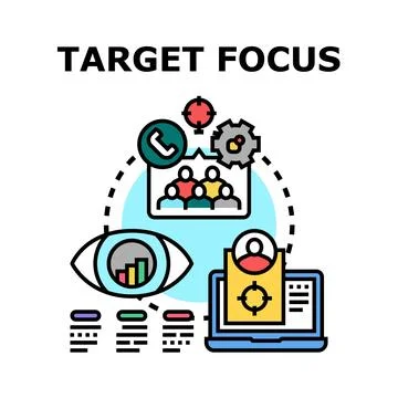 Target focus business strategy audience analysis icon Stock Illustration