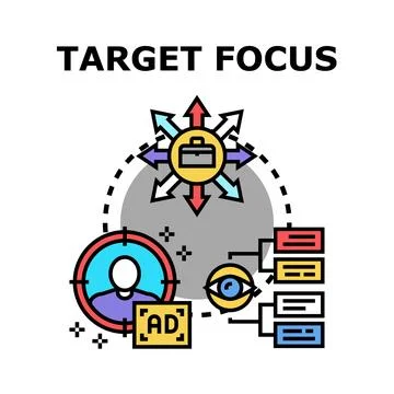 Target focus concept optimizing business strategy and advertising Stock Illustration