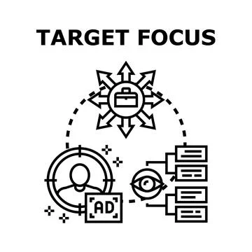 Target focus concept optimizing business strategy and advertising Stock Illustration