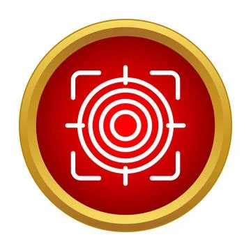 Target with focus marking in gold frame Stock Illustration
