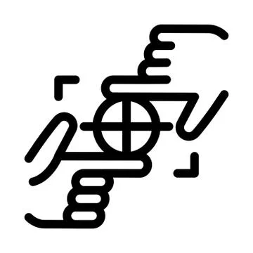 Target focusing icon vector outline illustration Stock Illustration