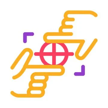 Target focusing icon vector outline illustration Stock Illustration