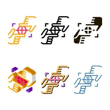 Target focusing icon vector outline variants Stockillustratie