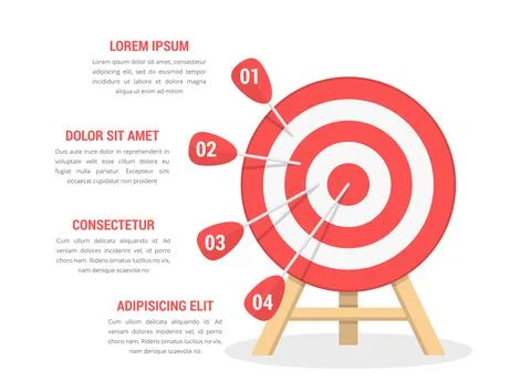 Target with Four Arrows Illustrazione stock
