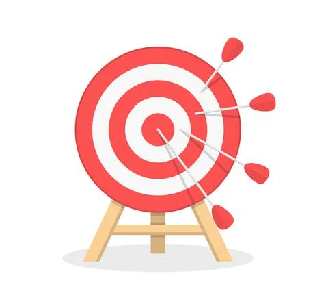 Target with Four Arrows Stock Illustration