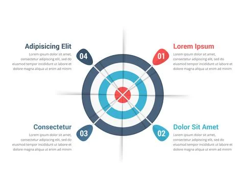 Target with Four Arrows Stock Illustration