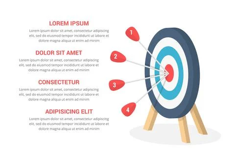 Target with Four Arrows 스톡 일러스트