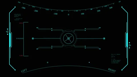 Target frame with empty banners. Futuristic target frame interface Stock Footage 201580617