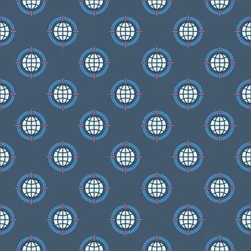 Target on Globe vector concept colored modern seamless pattern Stock Illustration
