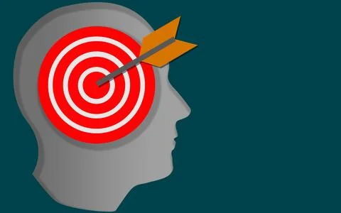 Target goal in human head Stock Illustration