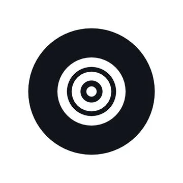 Target Goal Icon Black Circle Button Business Finance Symbol Vector Stock Illustration