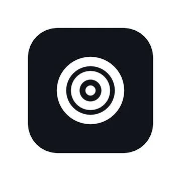 Target Goal Icon Black Rounded Square Button Business Finance Symbol Vector Stock Illustration