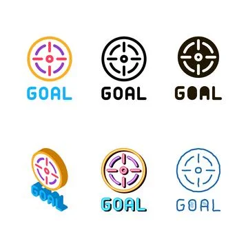 Target goal icon vector variations outline Stock Illustration