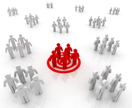 Target group concept 3d illustration Stock Illustration