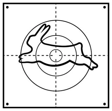 Target with hare. Ilustración de archivo