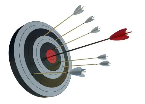 Target to hit, concept of aim for business success. 3d render イラスト素材