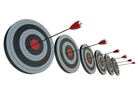 Target to hit, concept of aim for business success. 3d render イラスト素材