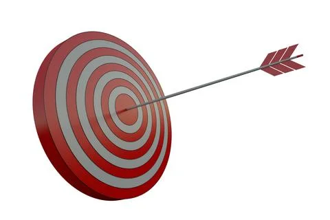 Target to hit, concept of aim for business success. 3d render Stock Illustration