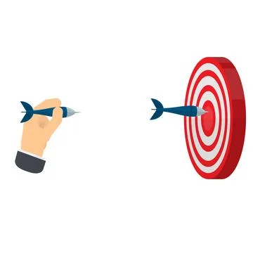 Target. Hitting the target with a dart Stock Illustration