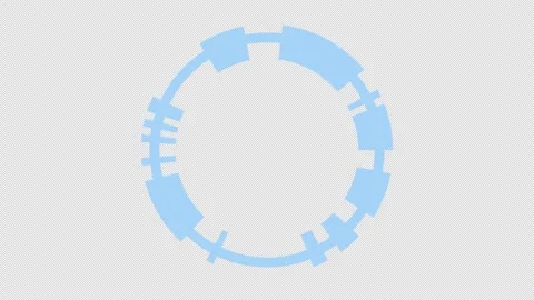 Target HUD element blue ring pulsating seamless loop alpha channel 3d render. Video stock 289033480