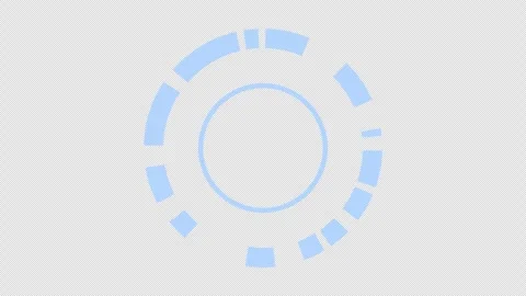 Target HUD element blue rings pulsating seamless loop alpha channel 3d render. Video stock 289033352