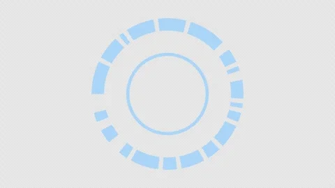 Target HUD element blue rings rotating seamless loop alpha channel 3d render. Video stock 289033354