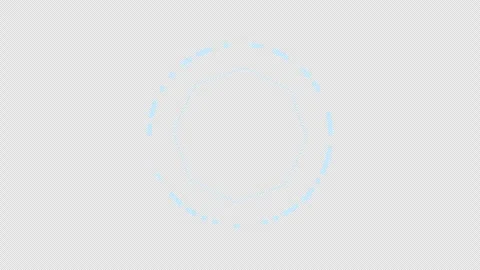 Target HUD element blue rings diminishing seamless loop alpha channel 3d render. Video stock 289033423