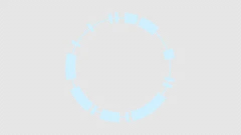 Target HUD element cyan ring rotate seamless loop alpha channel 3d render. Video stock 289033516
