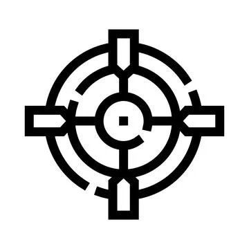Target icon aiming for central objective Stock Illustration