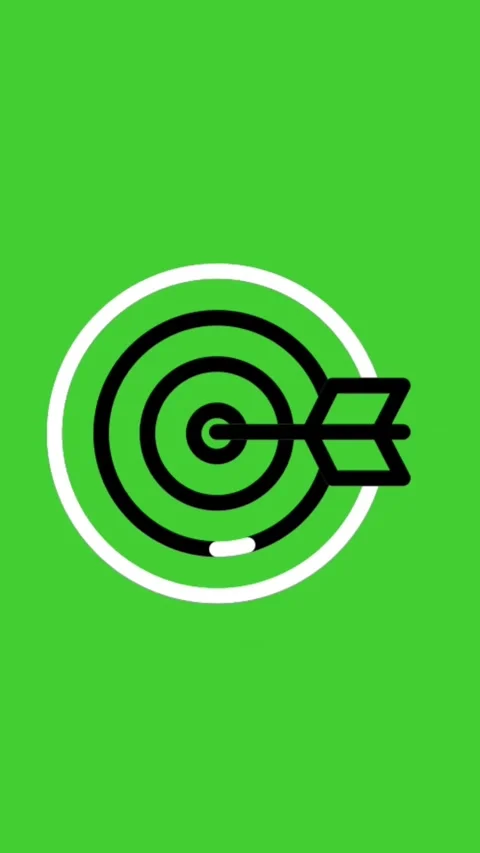 Target icon animated moving on green screen background vertical format Stock Footage 316744078