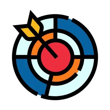 Target icon with arrow hitting the center Stock Illustration