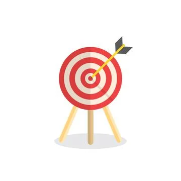 Target icon with arrow standing on tripod Stock Illustration