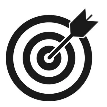 Target icon with arrow symbol for website etc. Web flat button, vector illust Stock Illustration