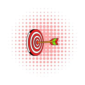 Target icon, comics style Stock Illustration