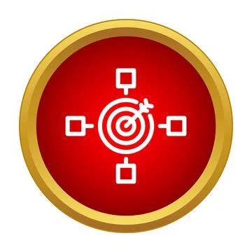 Target icon with connected points symbolizing strategy and focus Stock Illustration