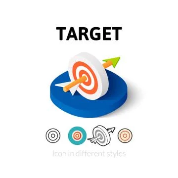 Target icon in different style Stock Illustration