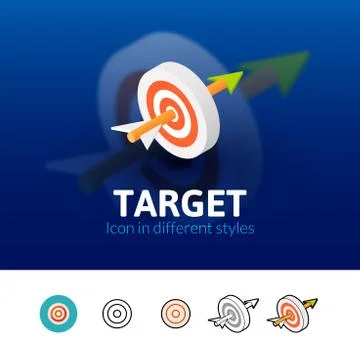 Target icon in different style Stock Illustration