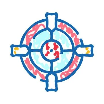 Target icon doodle indicating objective aiming concept Stock Illustration