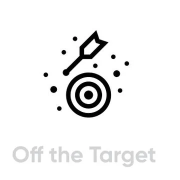 Off the Target icon. Editable line vector. Stock Illustration