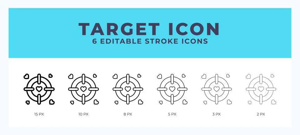 Target icon. Editable stroke line icon vector illustration. Illustrazione stock