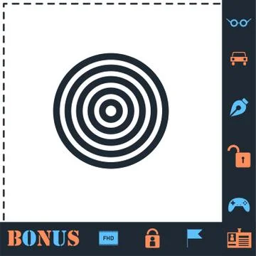 Target icon flat Stock Illustration