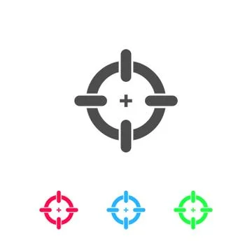 Target icon flat Stock Illustration