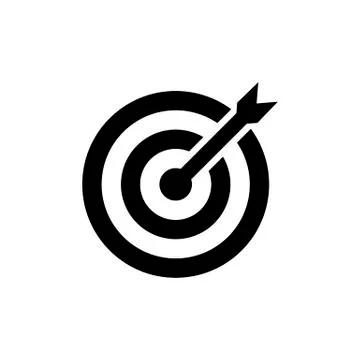 Target Icon in flat style. Aim symbol Stock Illustration