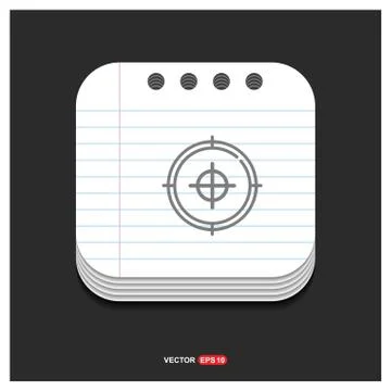 Target Icon Gray icon on Notepad Style template Vector EPS 10 Free Icon Illustrazione stock