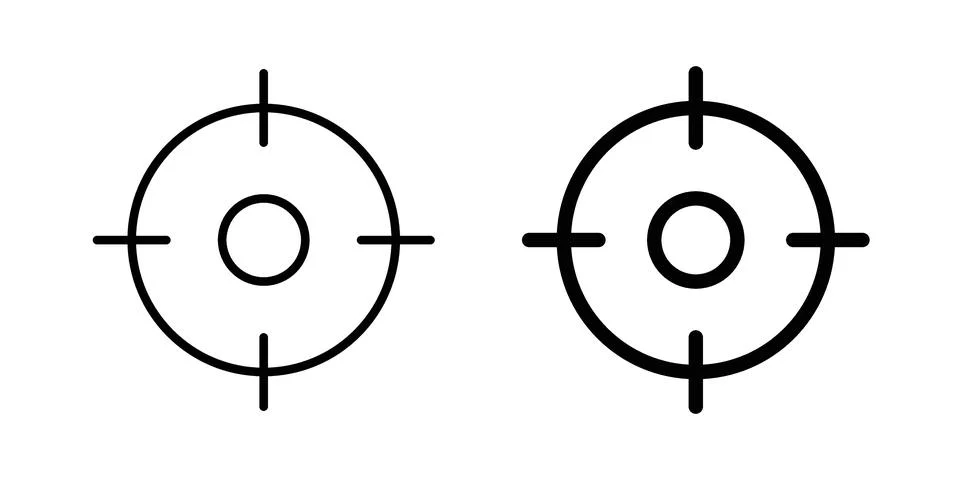 Target icon Illustration set. Vector Eps10 for apps Illustrazione stock