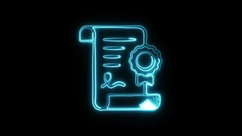 Target Icon Isolated on Black Background, Aim Focus Neon Line Animation HD .. Stock Footage 324635417
