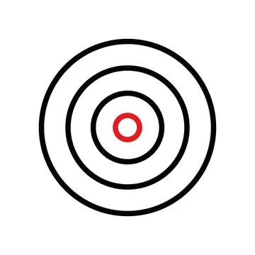 Target icon isolated on white background. Flat design. Symbol for web site .. Stock Illustration